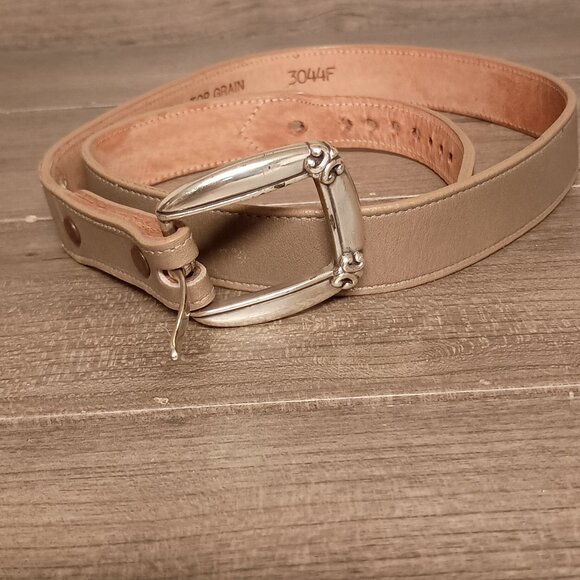 Justin Boots Women Belt 3044F Size 30 Beige Top Grain Cowhide - Picture 2 of 9